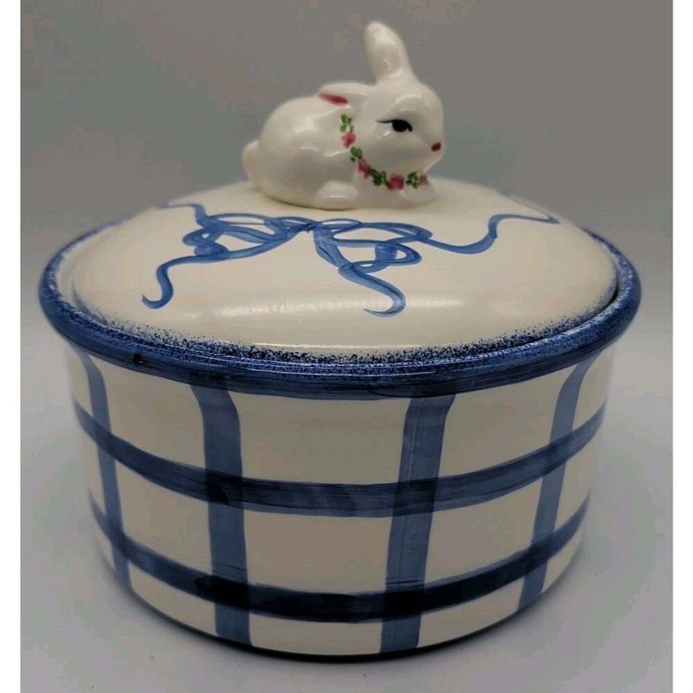 Annalea Collection Bunny Casserole Lidded Dish Round Easter Rabbit Anne Albutine